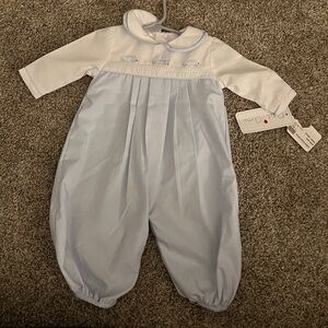 NWT baby boy smock with race cars
